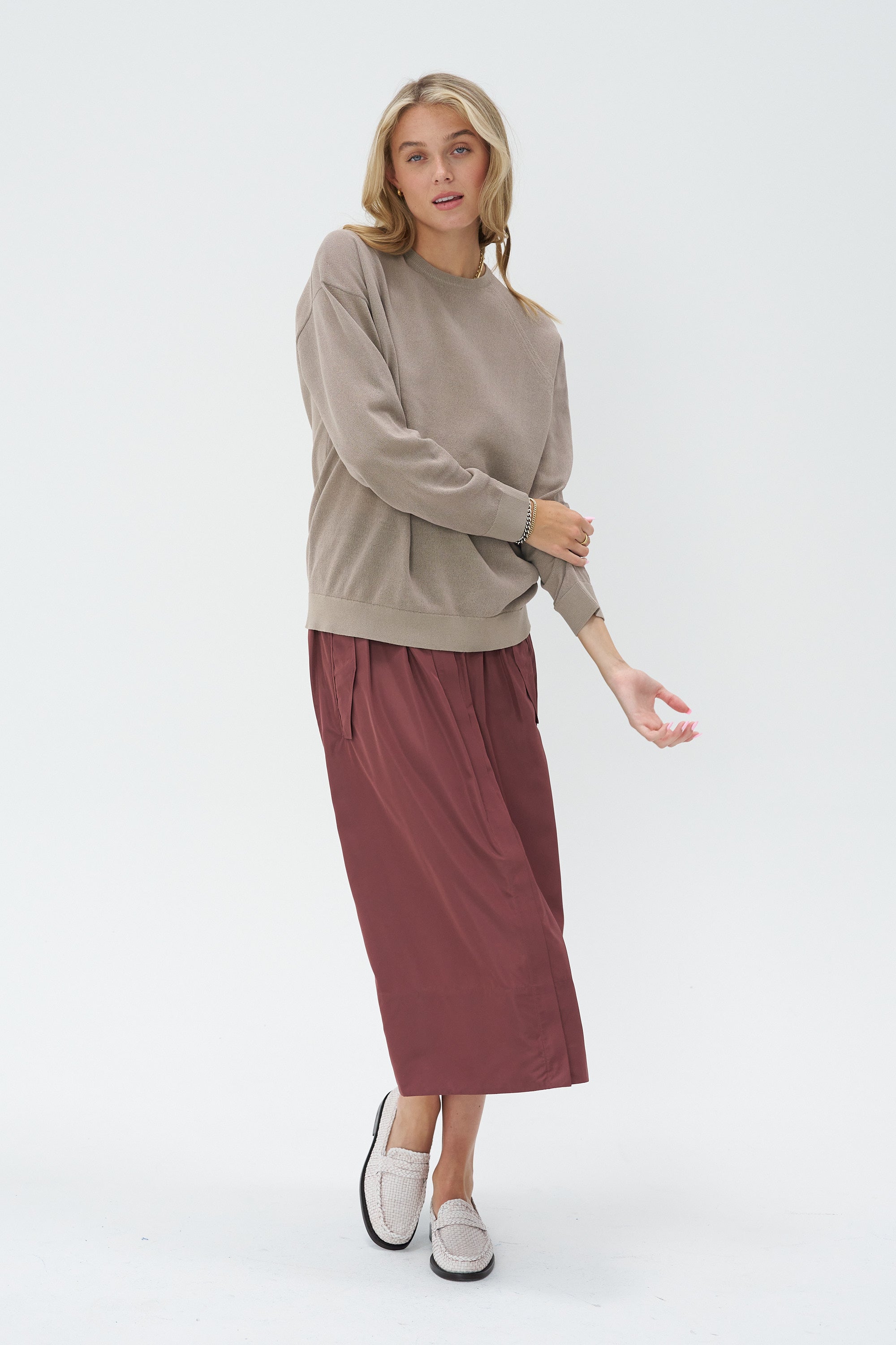 TIBI - Crispy Sweater Pullover, Dark Stone