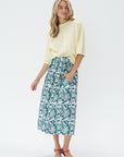 TIBI - Recycled Nylon Batik Full Skirt, Dark Hunter Green