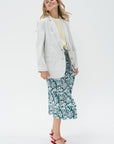 TIBI - Recycled Nylon Batik Full Skirt, Dark Hunter Green