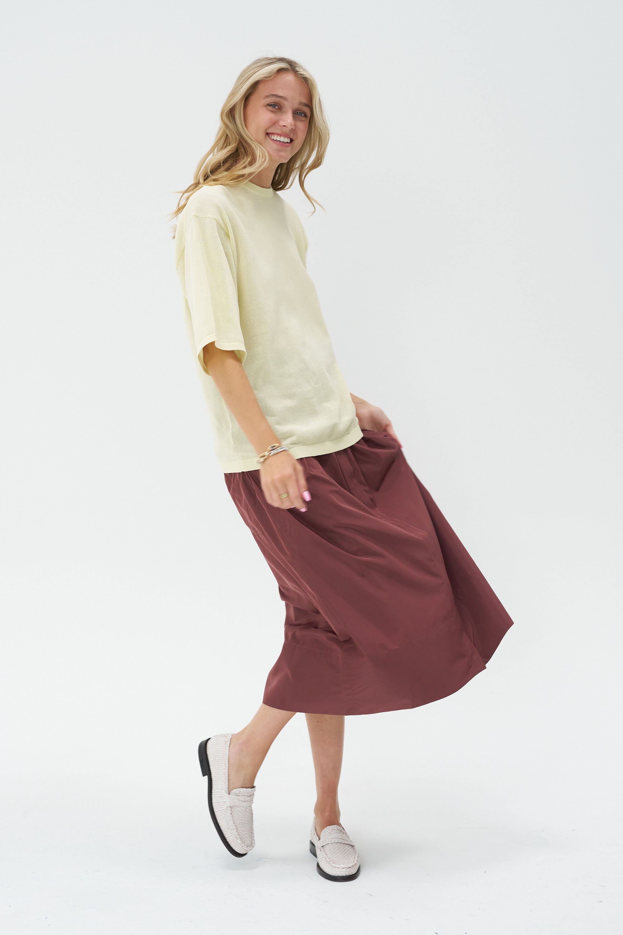 TIBI - Crispy Sweater Oversized Easy T-Shirt, Butter
