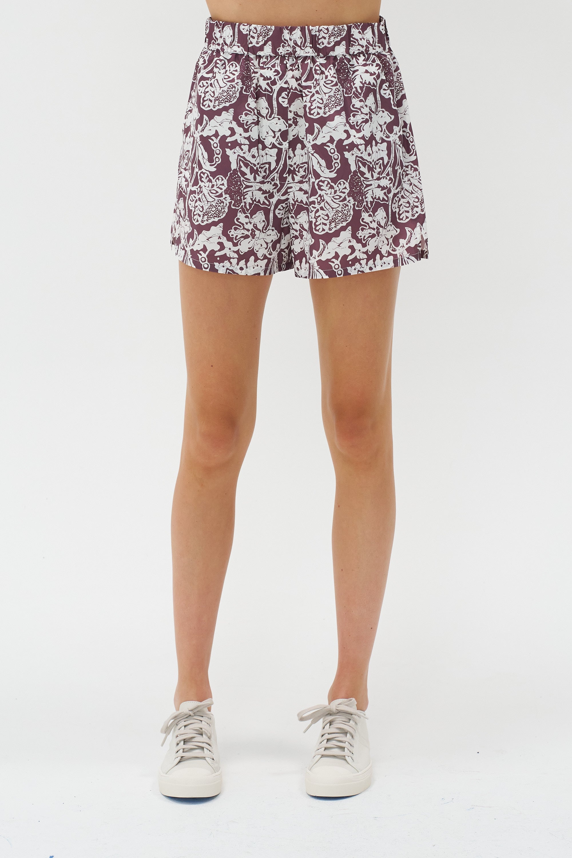 TIBI - Batik Pull-On Short, Cinnamon Multi