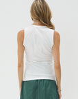 TIBI - T-Shirting Shirred Crewneck, White