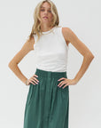 TIBI - T-Shirting Shirred Crewneck, White