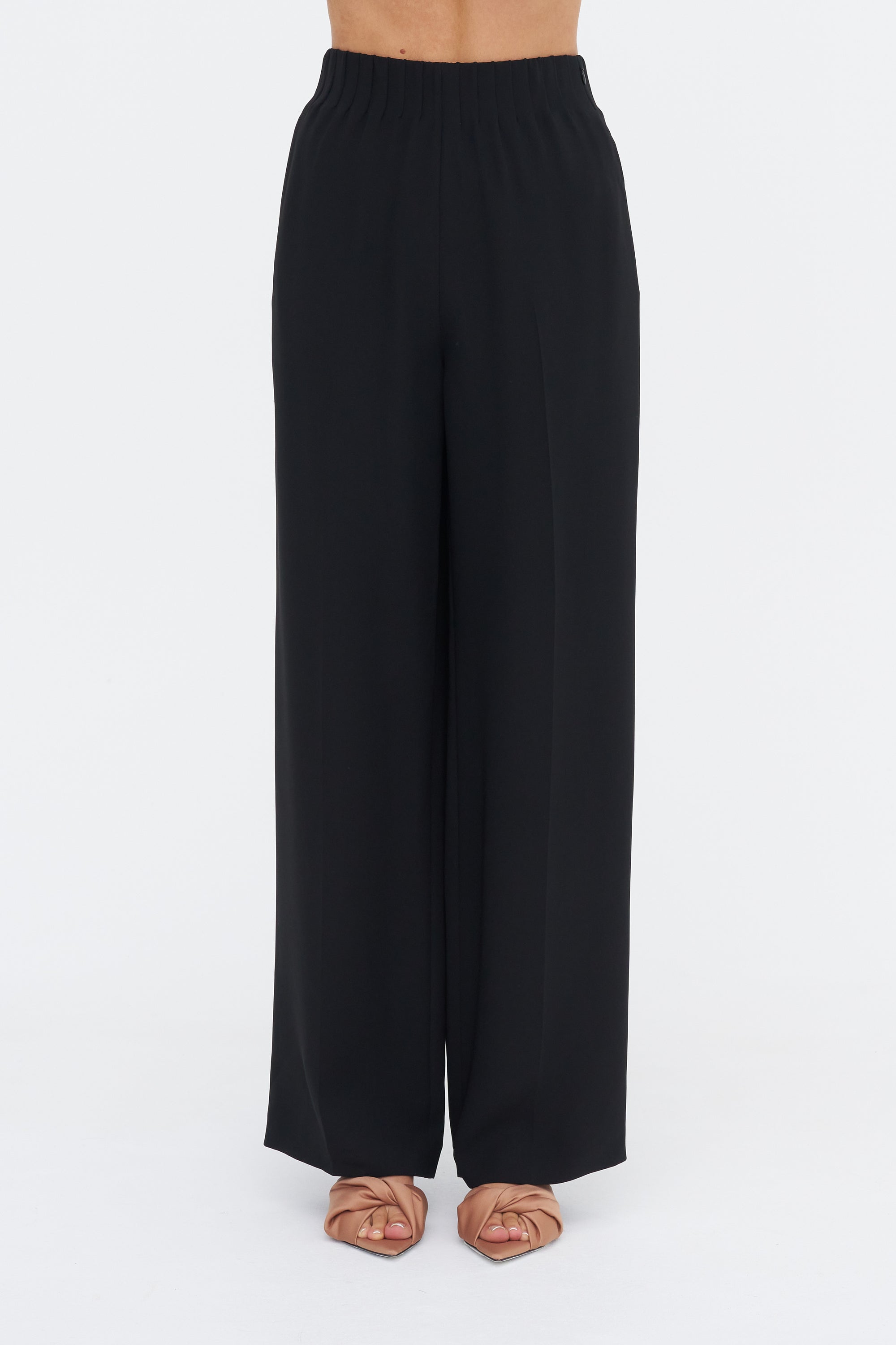 Maud Zip Pull-on Pants, Black