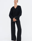 Maud Zip Pull-on Pants, Black