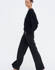 Maud Zip Pull-on Pants, Black