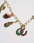 Horseshoe Pendant, Emerald