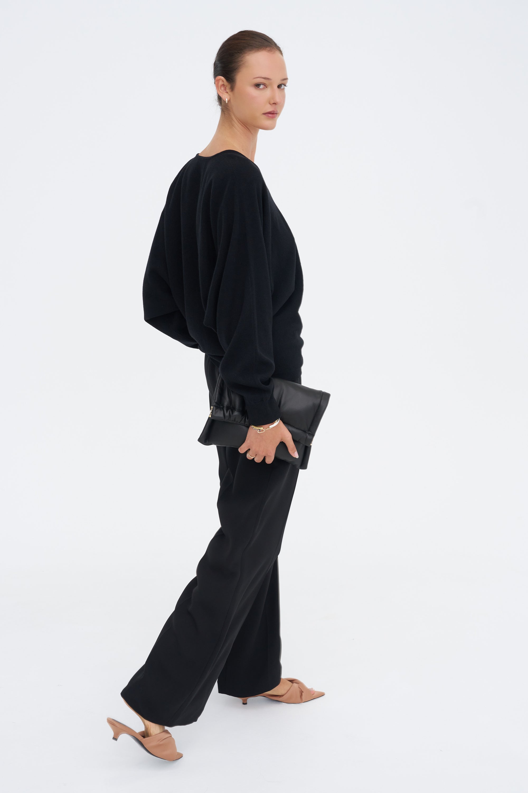 Maud Zip Pull-on Pants, Black