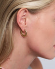 Hag Stone Earrings, Yellow Gold
