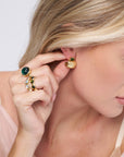 Cowbell Earring, Green Tourmaline