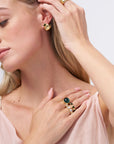 Cowbell Earring, Green Tourmaline