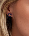 Frames Earrings, Rubellite