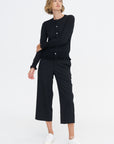 Ruffle Cardigan, Black