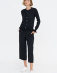 Ruffle Cardigan, Black