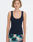 Ribbed Tank Top, Navy