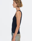 Ribbed Tank Top, Navy