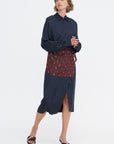 Embellished Wrap Skirt, Burgundy