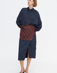 Embellished Wrap Skirt, Burgundy