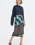 Printed Wrap Skirt, Dessin A
