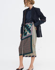 Printed Wrap Skirt, Dessin A