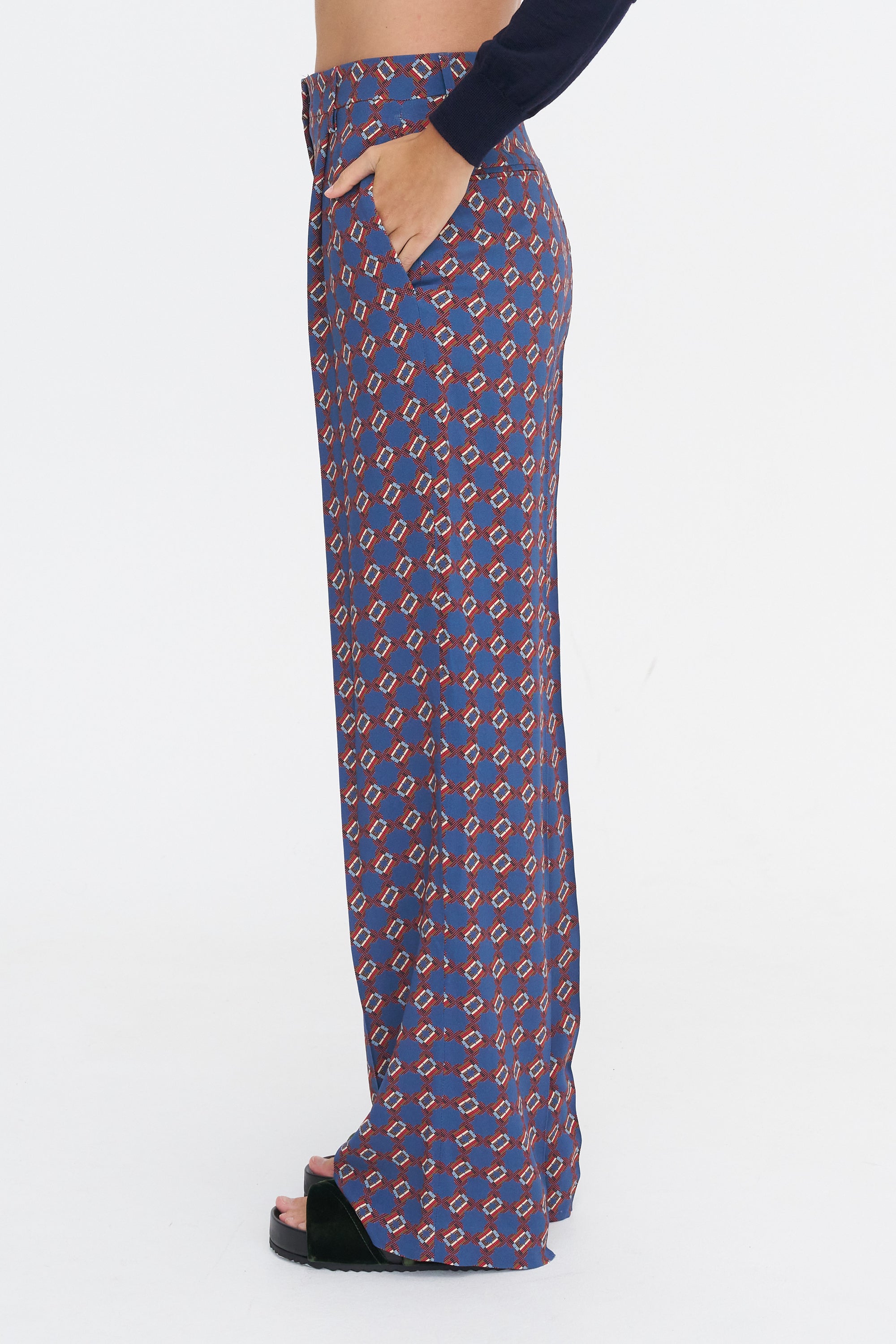 Printed Trouser, Blue