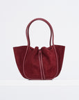 Large Ruched Tote, Merlot
