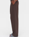 Pleated Front Pant, Chocolate