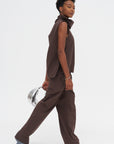 Pleated Front Pant, Chocolate