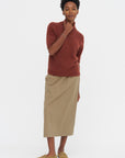 Straight Skirt, Beige