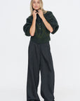 Wide Leg Trouser, Dark Green
