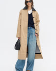 A-line Swing Coat, Khaki