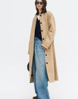 A-line Swing Coat, Khaki