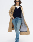 A-line Swing Coat, Khaki