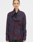 Printed Jacket, Burgundy