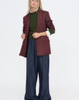 Jacquard Blazer, Burgundy