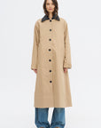 A-line Swing Coat, Khaki