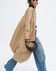 A-line Swing Coat, Khaki