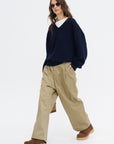 Mann Ycash - 3 Ply Cashmere V-Neck, Midnight