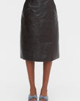 Varnished Wool Skirt, Testa Di Moro
