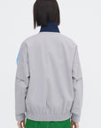 Compact Tech Knit Bomber, Light Grey Multi