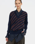 Striped Sweater, Navy