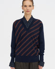 Striped Sweater, Navy