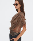 Cashmere Feather Yarn Dyed Classic Check Stole, Brown