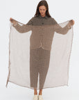 Cashmere Feather Yarn Dyed Classic Check Stole, Brown