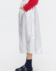 Metallic Nylon Pull On Full Skirt, Silver