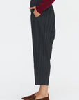 Stretch Pleated Pants, Charcoal