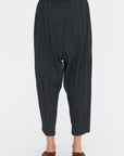 Stretch Pleated Pants, Charcoal