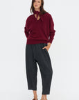 Stretch Pleated Pants, Charcoal