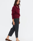 Stretch Pleated Pants, Charcoal