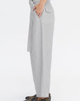 Belted Wide Leg Crop, Grey Chambray